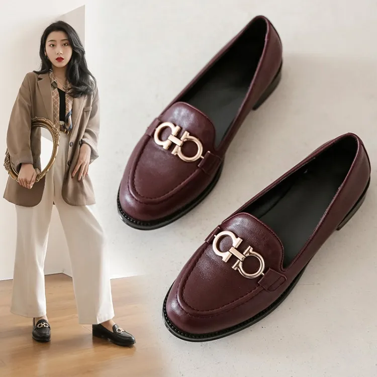 

Spring New Style inside And All Pima Title Buckle Retro British Style Flat Keel Thin Shoes ~~ Foot Covering Fashion Shoes