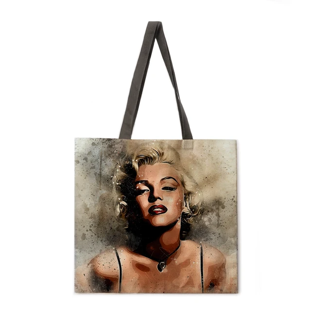 Ladies leisure handbag Monroe oil painting print handbag Ladies shoulder bag Outdoor beach bag Foldable shopping bag 3