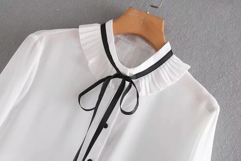 Увядшие blusas mujer de moda английские офисные женские элегантные Лоскутные осенние Рубашки на шнуровке с бантом женские Топы И Футболки