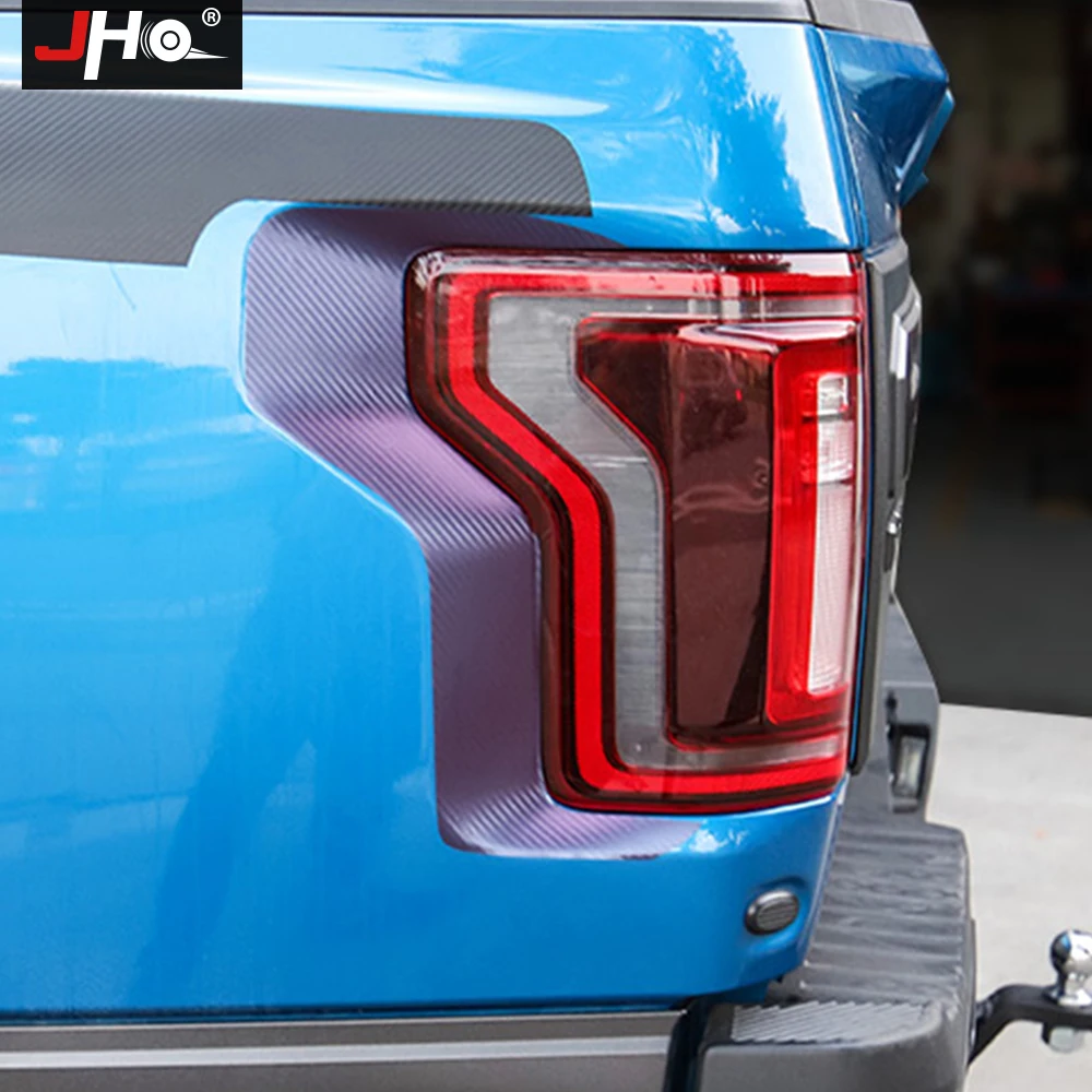 JHO аксессуары для звукоснимателя градиентный цвет углеродное зерно фары задние лампы декоративные наклейки для- Ford F150 RAPTOR