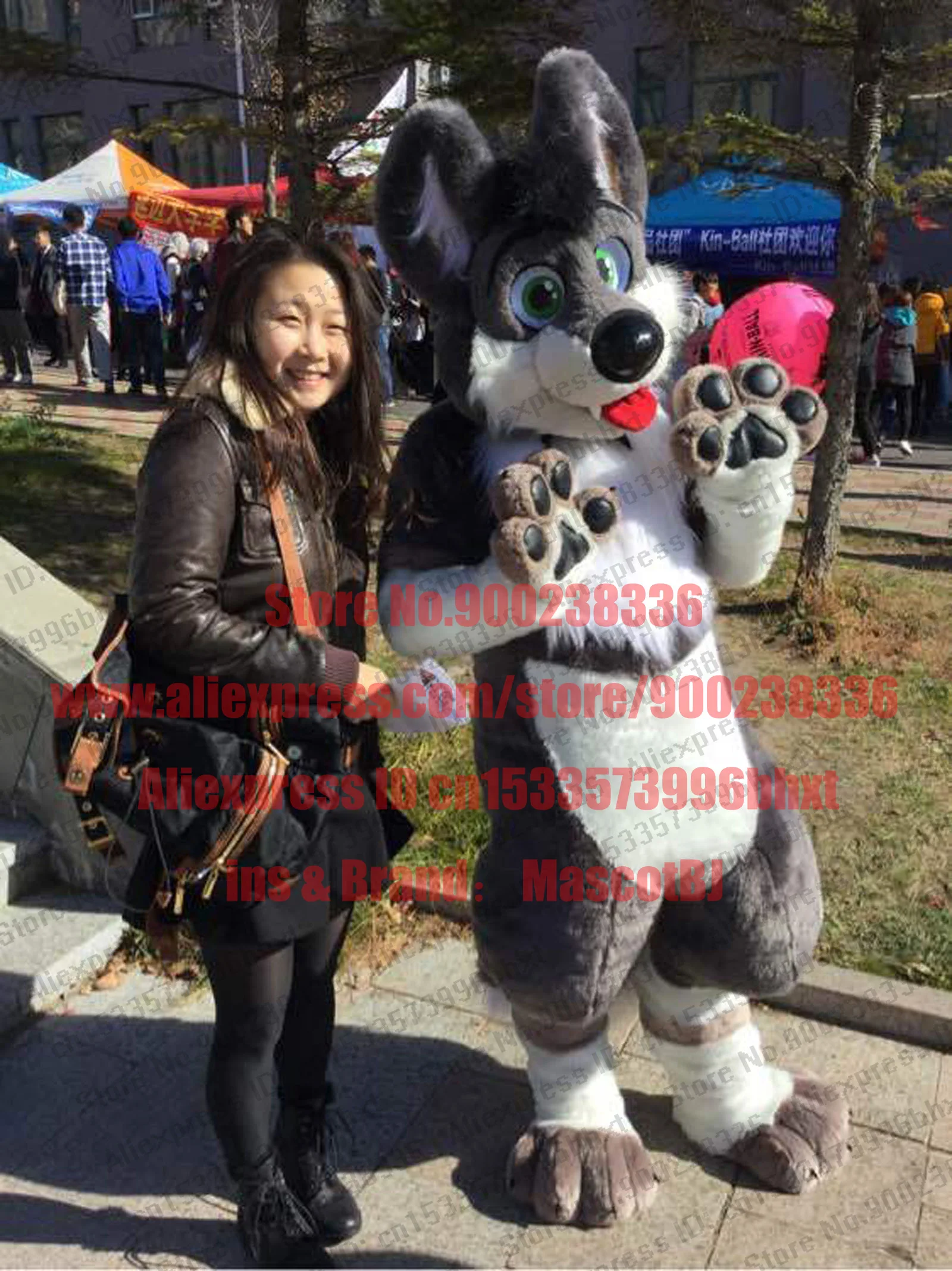 Пушистый костюм 3-D Eyes полноразмерный Huksy Dog пушистый аниме BJ007 костюмы для