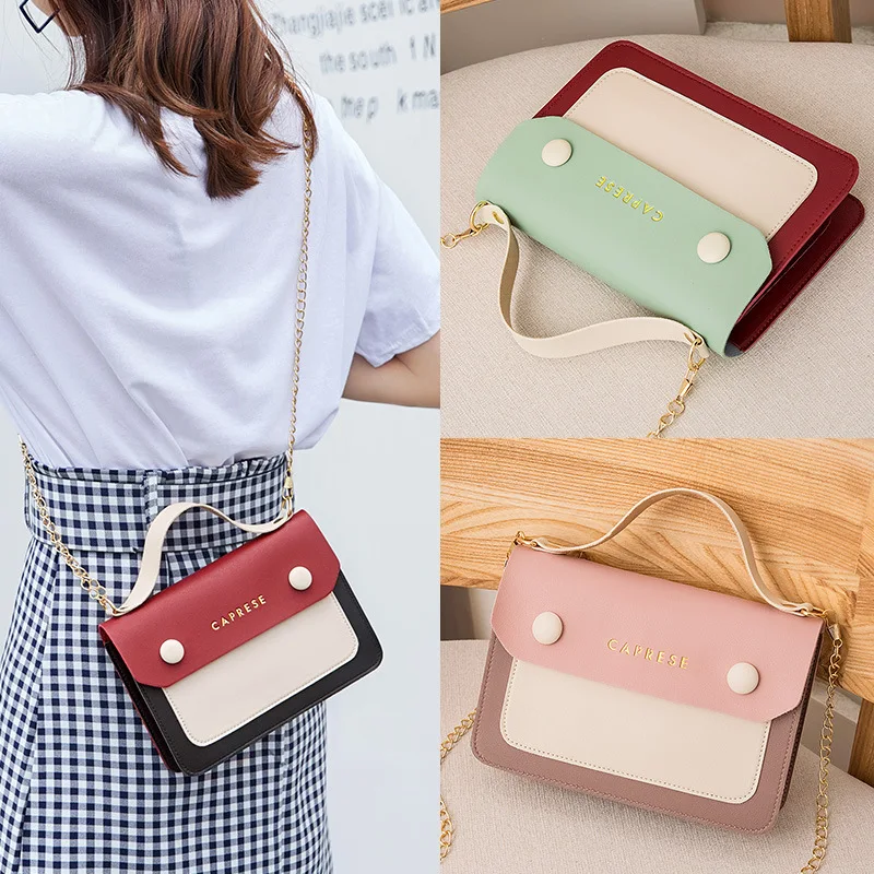 

INS Super Fire 2020 New Style Bag Shoulder Korean-style Student Chain Bag Women's Shoulder Contrast Color Square Sling Bag Fashi