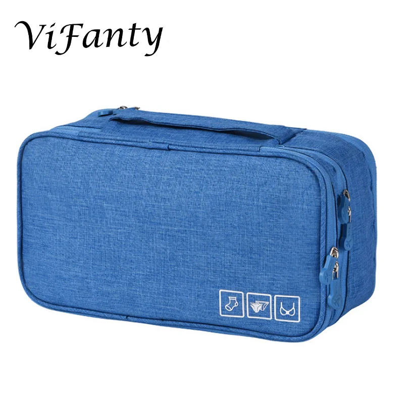 Портативный органайзер для хранения нижнего белья, бюстгальтеров, сумка для путешествий, аксессуары - Цвет: Blue