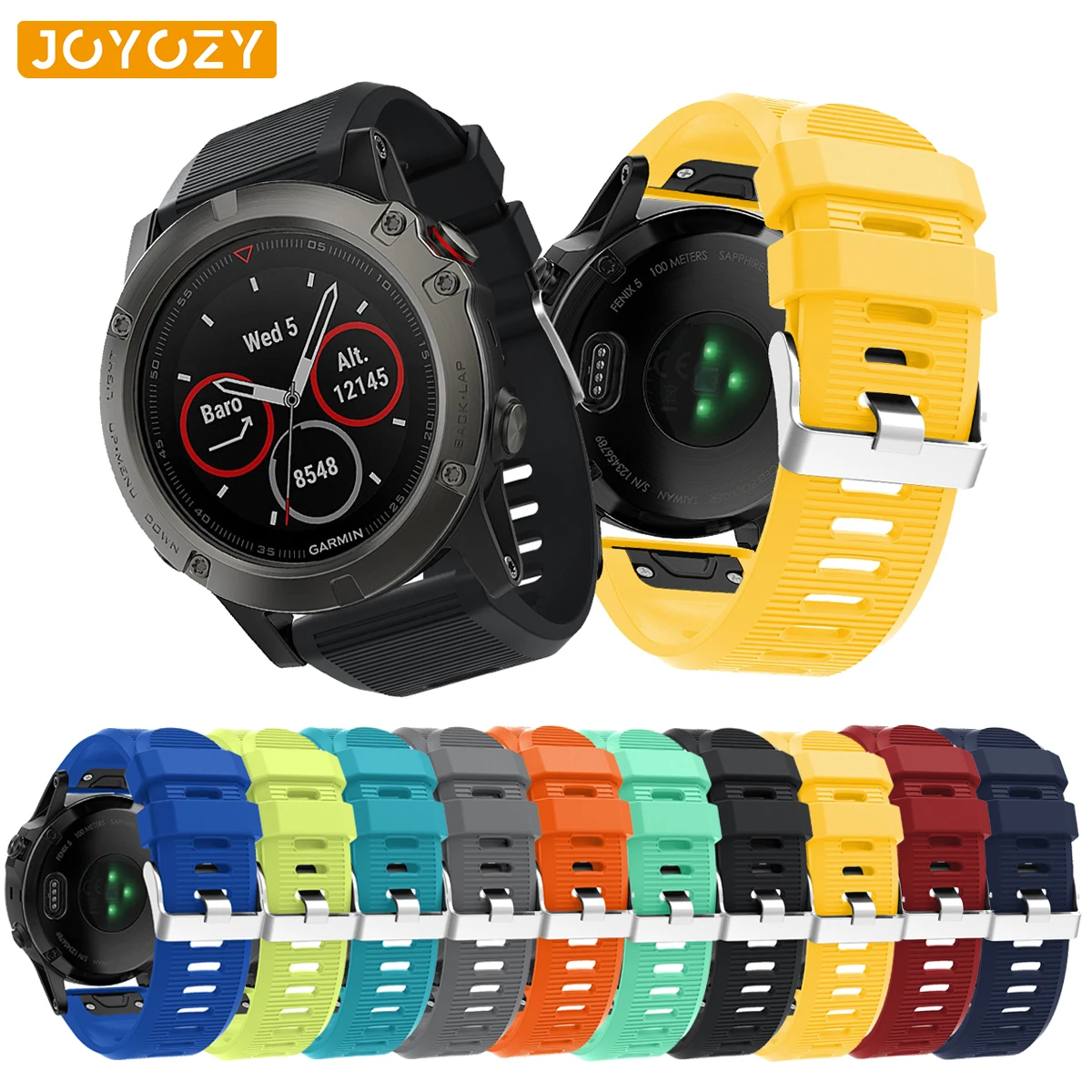 Joyozy ремешок 12 цветов сменный ремешок для часов Garmin fenix 5 band спортивный силиконовый наручный браслет для Garmin Fenix 3/3 HR 26 мм