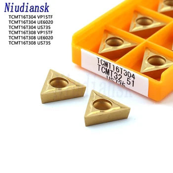 

10Pcs CNC turning tool TCMT16T304 UE6020 VP15TF Carbide insert External turning tool Lathe TCMT16T308 Carbide Turning insert