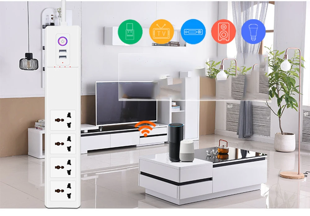 WiFi Smart power Strip универсальные розетки штепсельные розетки с USB дистанционным голосовым управлением Защита от перенапряжения работа с Alexa Google Home