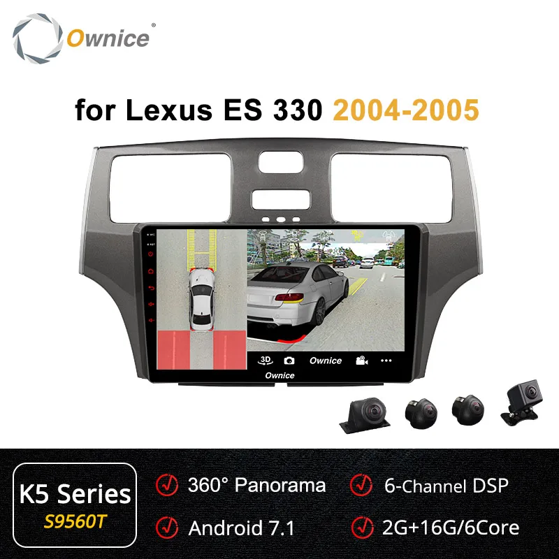 Ownice Android 9,0 радио 2 Din DVD плеер gps Navi k3 k5 k6 для Lexus ES 330 MCV31 4G LTE DSP SPDIF 360 панорама Восьмиядерный - Color: S9560 K5