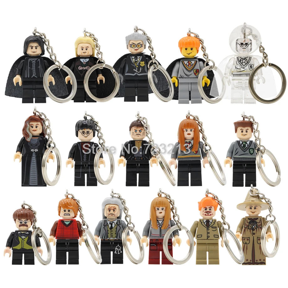 

Figure Lupin Keychain Ron Ginny Key Professor Snape Sprout Flitwick Argus Filch Lucius Building Blocks Brick toys Legoing
