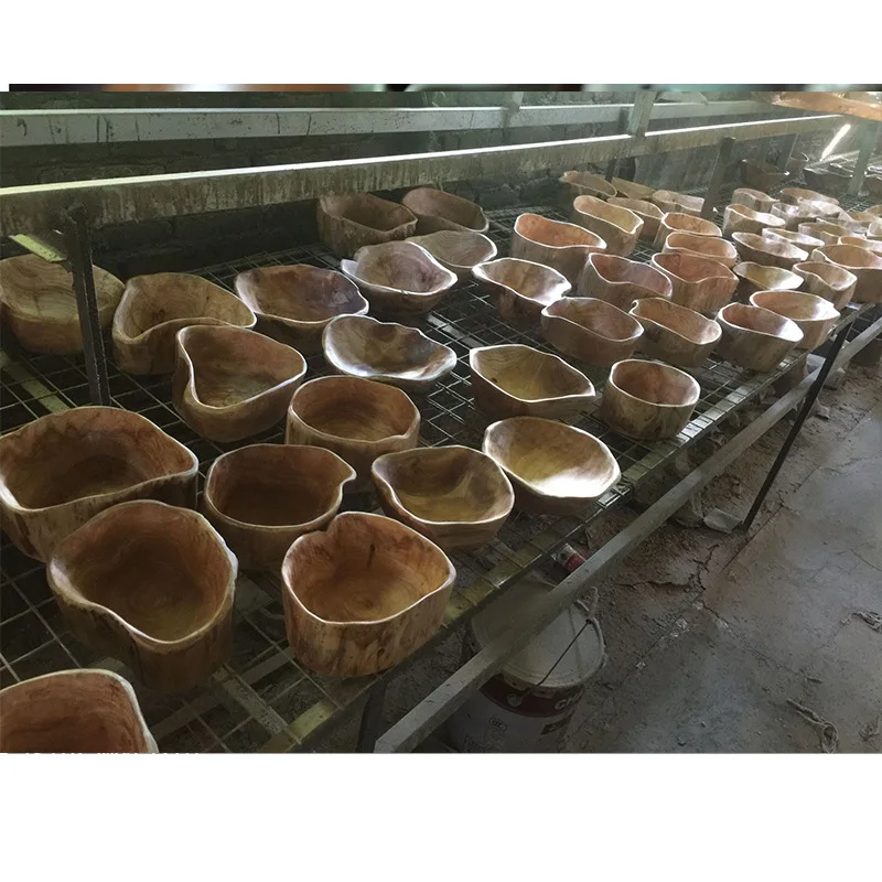 Household Fruit Plate Creative Living Room Solid Wood Multi-part Wood Candy Big Dried Fruit Tray Seperated Wooden Root Carving T