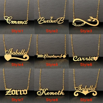 

FENGLI Custom Necklace for Women Personality Name Customized Chain Pendants Stainless Steel Kids Jewelry Gift