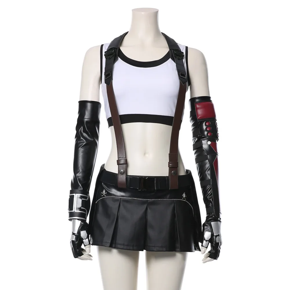 Final Fantasy VII Cosplay Tifa Lockhart Cosplay Costume Women Girl Outfit Sports Vest Skirt Full Set Halloween Carnival vampire costume women