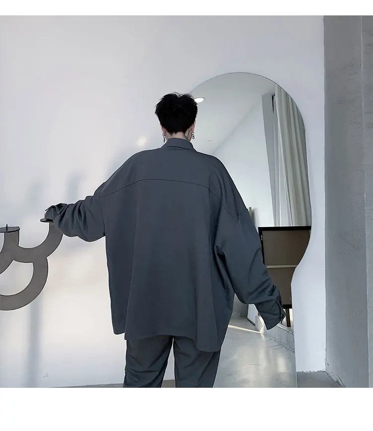 Мужская винтажная уличная одежда в стиле хип-хоп, мужская верхняя одежда в японском стиле, Повседневная Свободная рубашка с длинным рукавом, стильные карго куртки, пальто