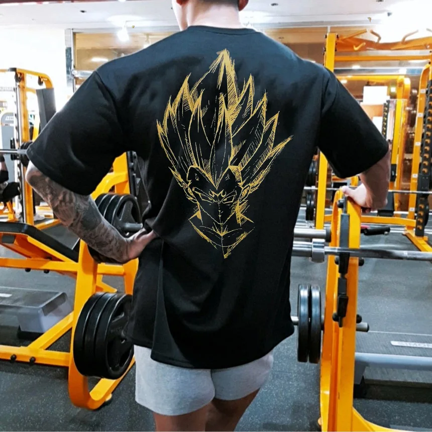 Новинка 2021 Спортивная свободная футболка Wukong с принтом для мускулов братьев