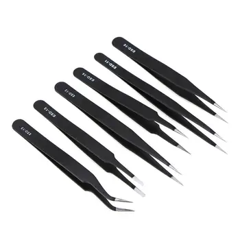 

6pcs Safe Stainless Steel Anti-static Tweezers Maintenance Tool Kits Mobile Cell Phone Repair Refurbished Tool Sets for iPhone