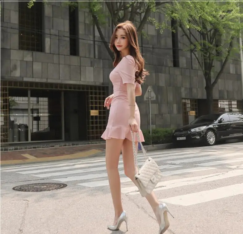 Летнее платье соблазнительное облегающее женское рыбий хвост обтягивающее