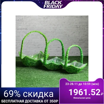 

Set of baskets "Polyanka", 3 pieces, 25 × 11/32 cm, 20 × 10/28 cm, 17 × 9/23 cm, rattan, sisal 3976185