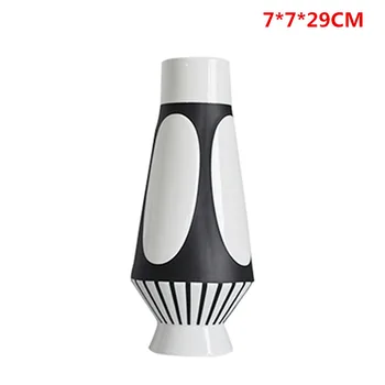 

Modern Black And White Geometric Striped Wave Point Ceramic Vase Hotel Home Living Room Wine Cabinet Display Decoration M2835