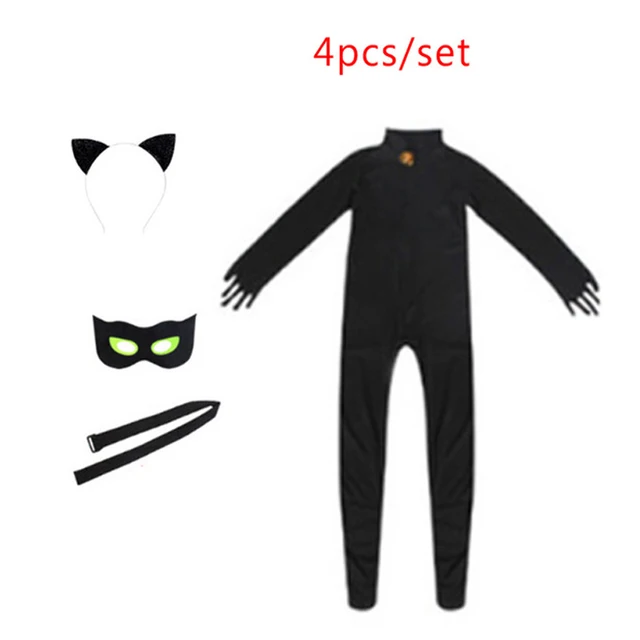 Christmas Fancy Lady Girls Costumes Bug Easter Cosplay Jumpsuit Black cat Children Spandex Costumes Bug for Kids Suits Wig Bag B3-4PCS