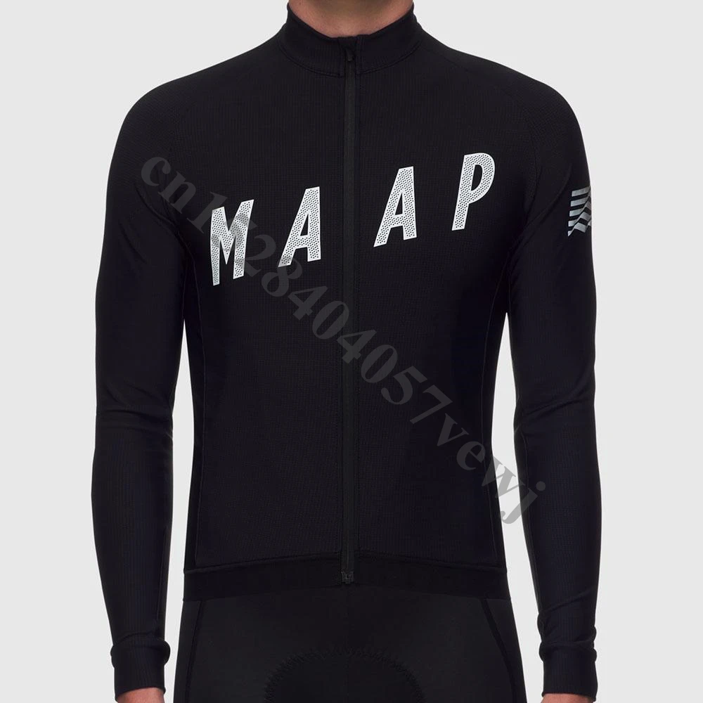 Серебристый Pro MAAP длинный рукав для мужчин Велоспорт Джерси MTB велосипедная одежда осенняя велосипедная одежда Ropa Ciclismo велосипедная одежда - Цвет: Серебристый