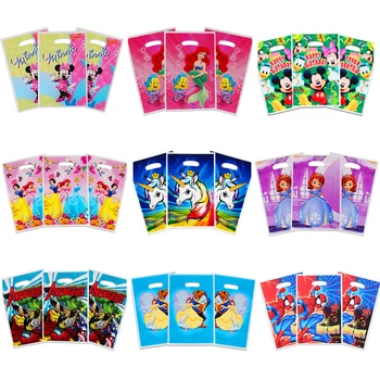 

100pcs/lot Cartoon Unicorn/Mermaid/Princess/Spiderman/Avenger/Moana gift bag loot bag wedding birthday party decor candy bag