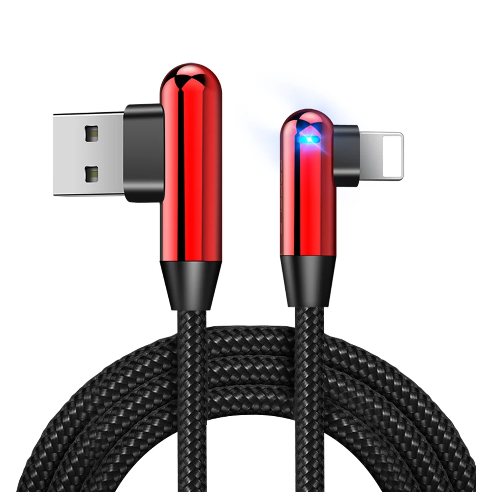 FDBRO USB зарядный кабель для iPhone X Xr XS Max 8 7 6s Plus 5S 5c светильник L изгиб локоть зарядный кабель зарядное устройство для телефона
