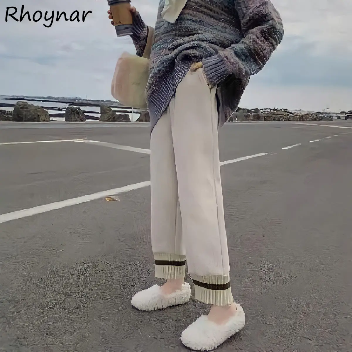 

Шаровары женские дизайнерские винтажные свободные с карманами в стиле пэчворк Студенческая уличная одежда вязаные женские модные с эластичным поясом Ulzzang Новинка