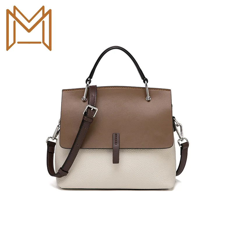 

2019 All-match Color Genuine Leather Bag Concise Portable Diagonal Women's Single Shoulder Package