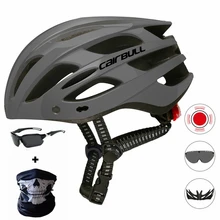 Casco de ciclismo ultraligero con visera extraíble, gafas de seguridad para bicicleta, luz trasera integrada moldeada, cascos para bicicleta de montaña y carretera