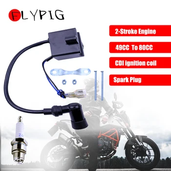 

New Replaces CDI Ignition Coil Spark Plug with Mounting Parts for 50cc 66cc 80cc 2-Stroke Engine Motor Motorized Bike Bicycle