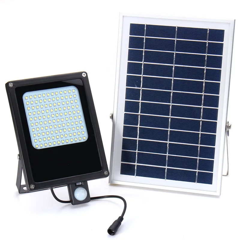 

15W LED Floodlight with Solar Powered Panel Motion Sensor Flood Lights Waterproof IP65 150 LED 3528 SMD Security Emergency