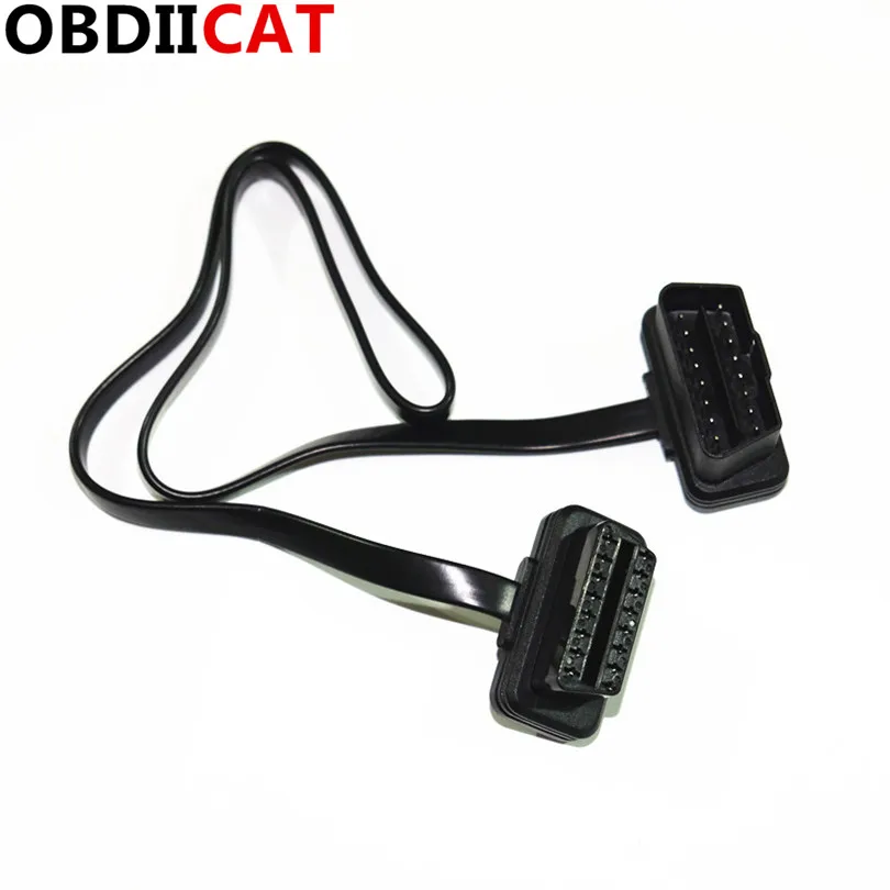 

Good Quality 60CM 16Pin Male to Female ELM327 OBDII OBD2 Extension Cable Flat Car Accessories Connector Interface