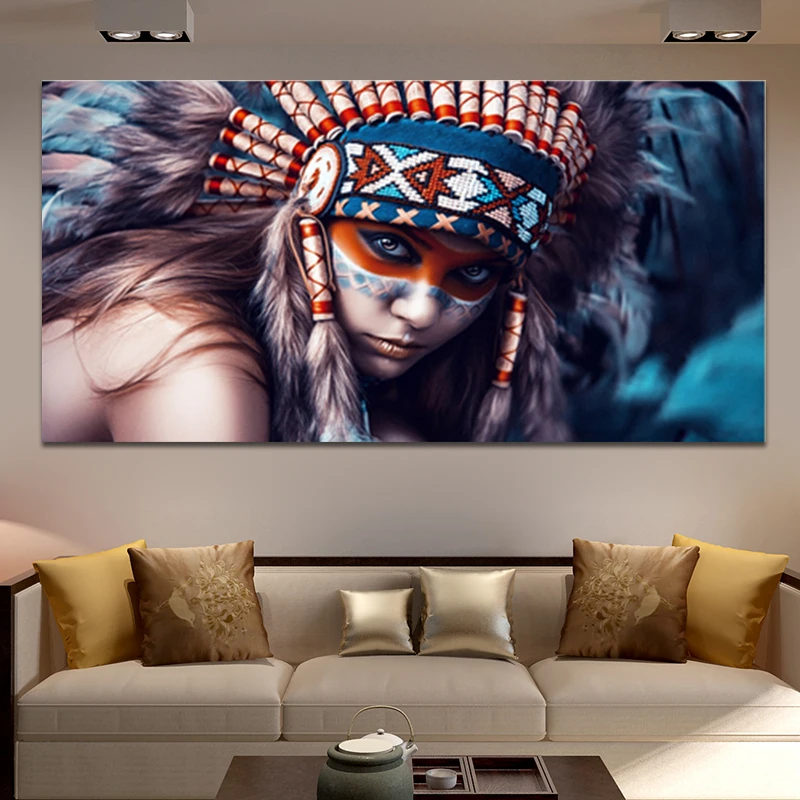 Reliabli Художественная Картина на холсте большого размера Портретные картины воина