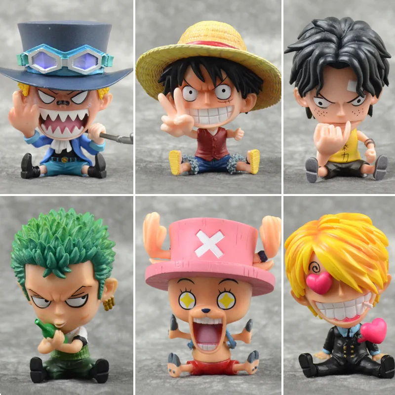 Аниме цельная модель обезьяны 9 см · D Luffy Roronoa Зоро Тони Чоппер Duval Portgas Ace ПВХ
