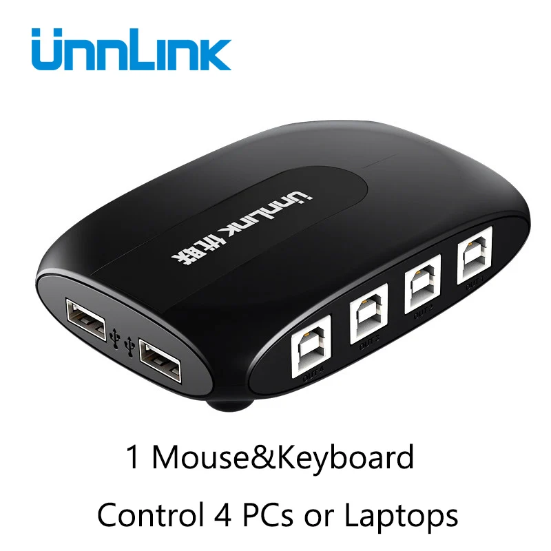 Unnlink USB 4 Port Synchronous Controller USB KM Hot Key Switch 1 Set of Keyboard Mouse 1