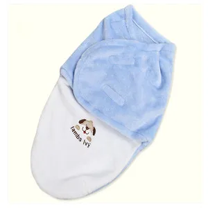 Newborn Kids Baby Warm Cotton Swaddling Blanket Sleeping Bags Swaddles Warp Set - Цвет: Синий