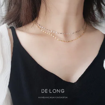 

Fashion Design Non-mainstream Simple Design Necklace S925 Fine Silver Necklace Women's Scale Choker Ornament