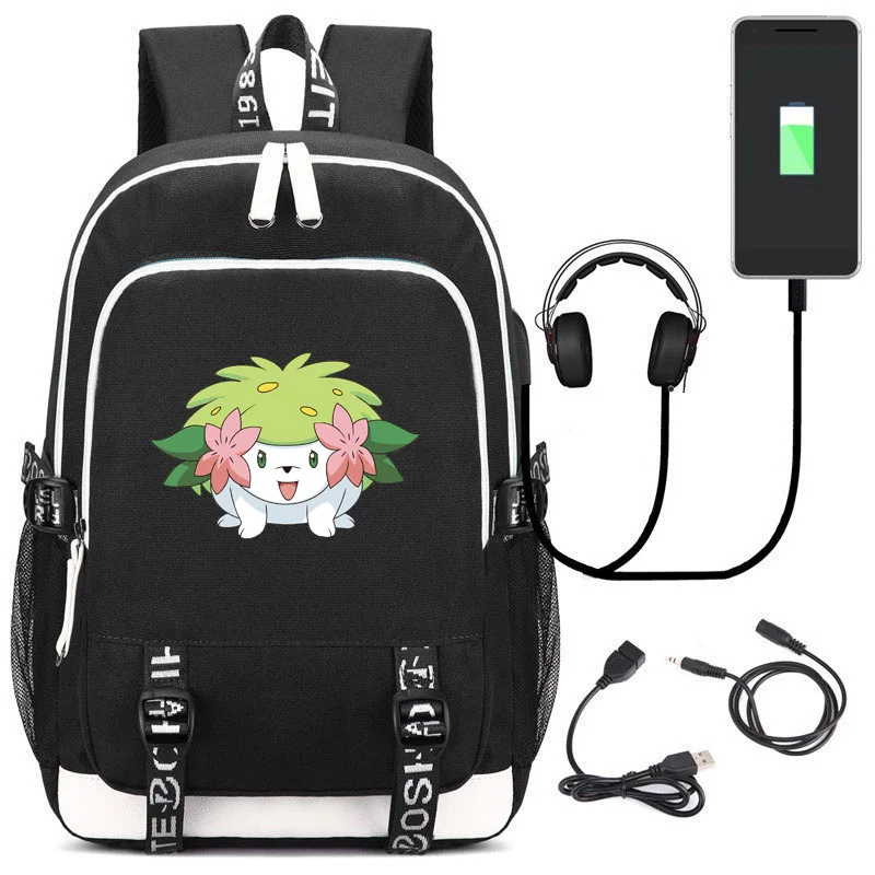 Аниме Рюкзак Pokemon Pikachu Eevee подростковый USB рюкзак для ноутбука мальчики девочки школьный женский рюкзак на плечо дорожная сумка мужской рюкзак - Цвет: YW  9