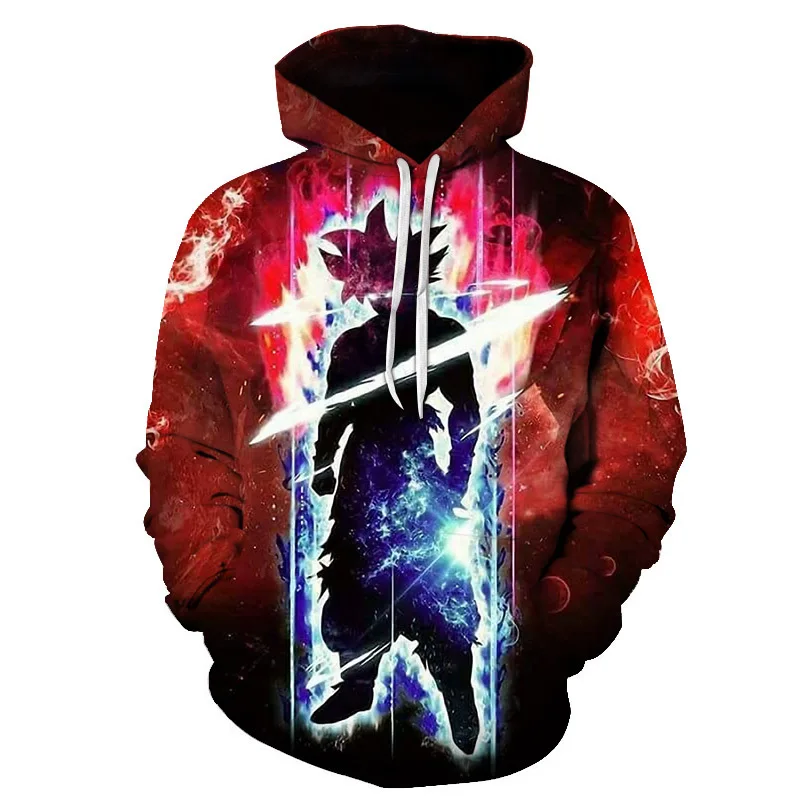 Japanese Anime Dragon Ball Z Super Saiyan 3D Printing Hoodies Son Goku Manga Graphics Autumn Winter Coat Unisex Sweatshirt Tops | Мужская