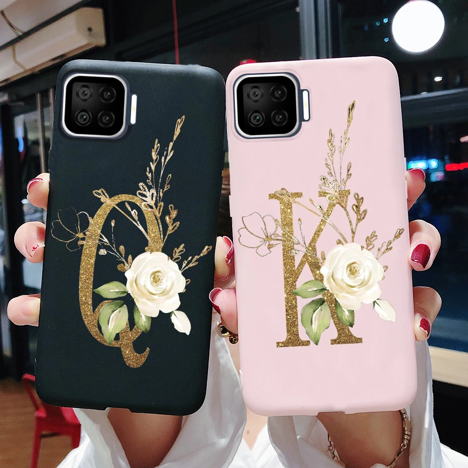 cases for oppo phones For OPPO Reno 4 Lite Case Flowers Letters Soft TPU silicone Back Phone Cover For OPPO Reno4 Lite A93 F17 Pro CPH2119 Case Funda oppo cover
