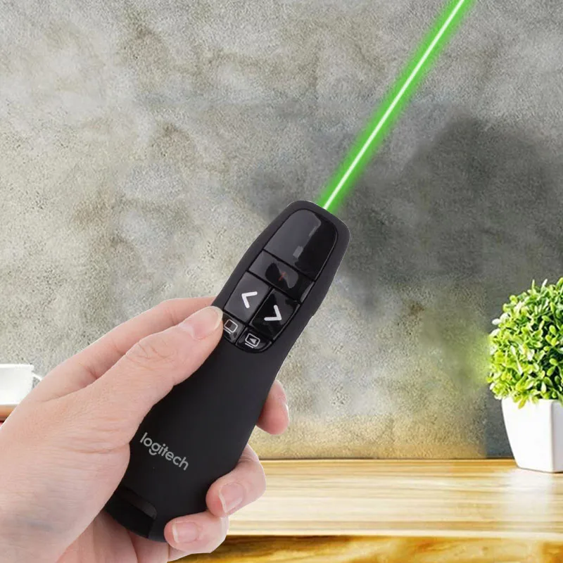 

JSHFEI GREEN R400 Wireless Presenter Receiver Pointer Case Remote Control with 532NM Laser Pen For office PEN PPT LASER