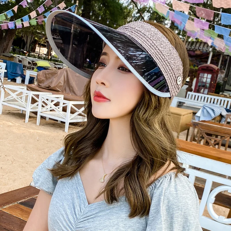 Women Anti-UV Visors Straw Hat Female 