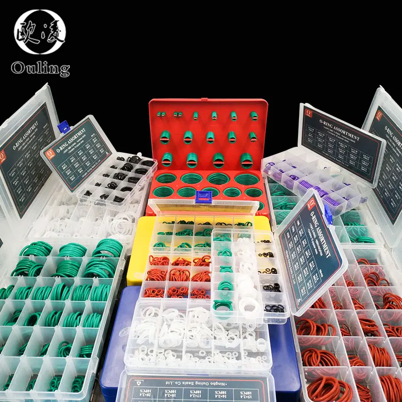 

O Rings Rubber/Silicone O Ring Seal VMQ NBR FKM Sealing O-rings Nitrile Washer Rubber oring set Assortment Kit Set Box Ring