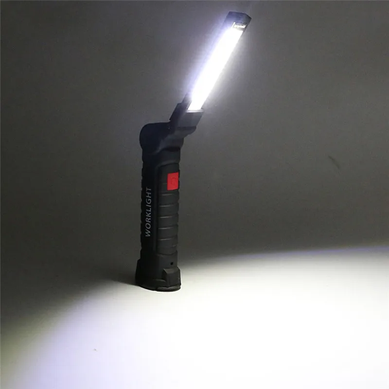 LED Portable Flashlight USB Torch Work Light Magnetic Rechargeable COB Hanging Hook Outdoor Auto Car Repair Flashlight