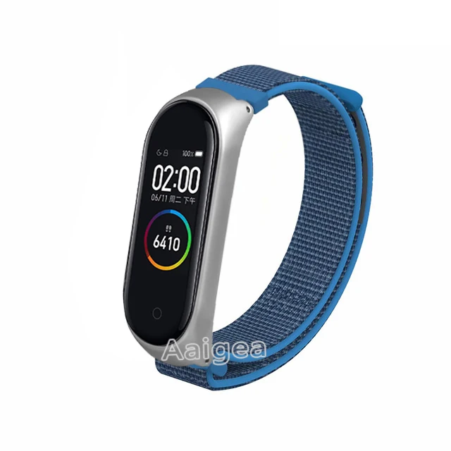 Синий Модный тканый нейлоновый ремешок для часов петля для браслета Xiaomi mi 3 4 mi Band 4 3 сменный ремешок на запястье для браслета mi Band 4 - Цвет: Синий