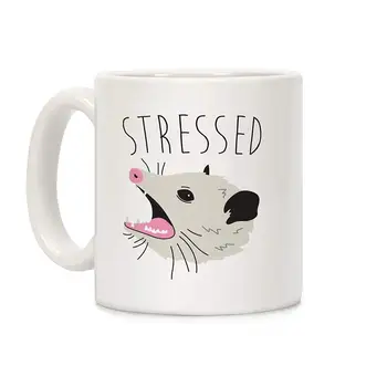 

Stressed Opossum White 11 Ounce Ceramic Coffee Mug