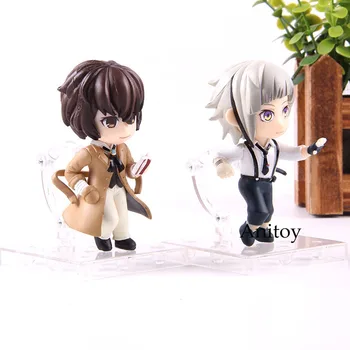 

Bungo Stray Dogs Figure Q Version Nakajima Atsushi Dazai Osamu Anime Action Figure PVC Collectible Model Toy 2pcs/set