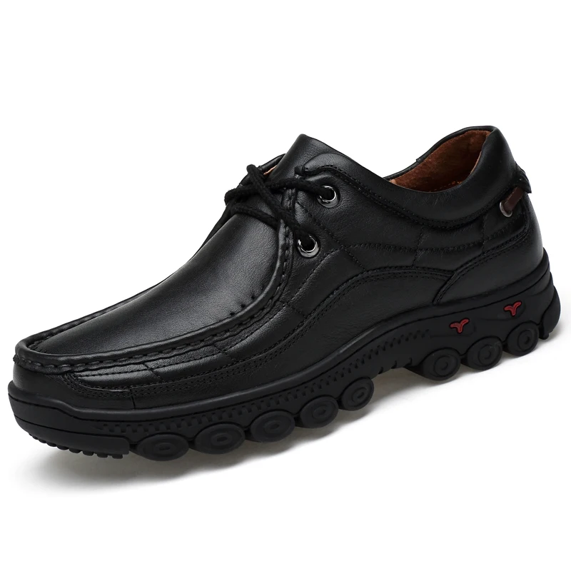 Новинка; модные мужские коричневые кожаные туфли; Дизайнерские Мужские модельные туфли на шнуровке для отдыха размера плюс - Цвет: Black
