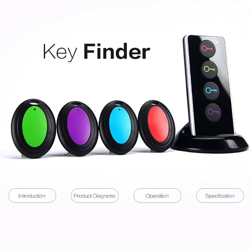 Smart 4 Key Finder дистанционное управление Led беспроводной локатор фитнес-трекер анти-потеря для телефона багажная сумка ПЭТ с факелом