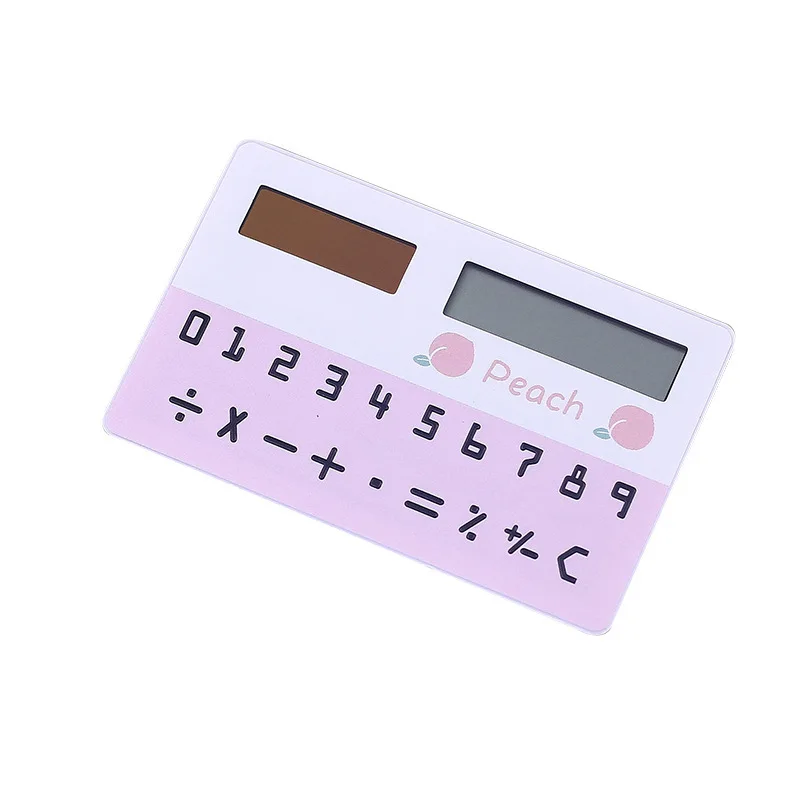 Fashion Portable Cartoon Fruits Animal Mini Card Calculator Stationery Supplies Creative Solar Calculator Children Gift