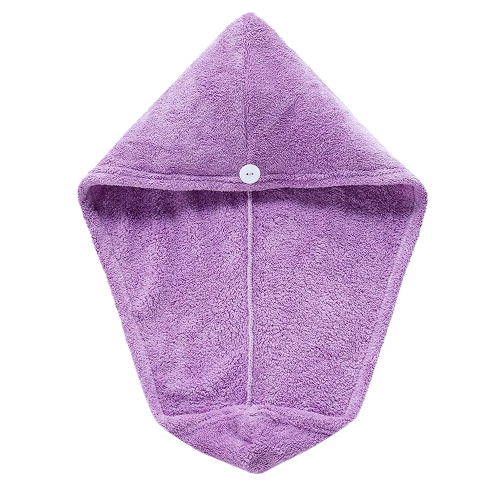 Towel shower cap quick-drying hair mask microfiber shower cap magic shower cap microfiber coral fleece dry hair dropshipping#40 - Цвет: Purple